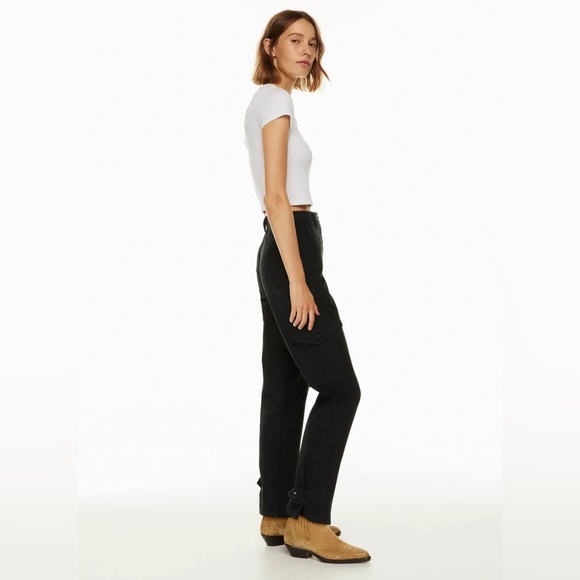 NWOT Aritzia Wilfred Free Modern Twill Cargo Pants in Black Size 6